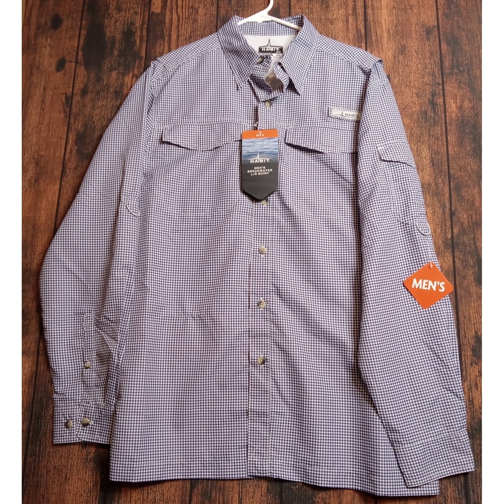 Habit NWT Men's‎ Breakwater Long Sleeve UPF 40+ Size Medium Blue
